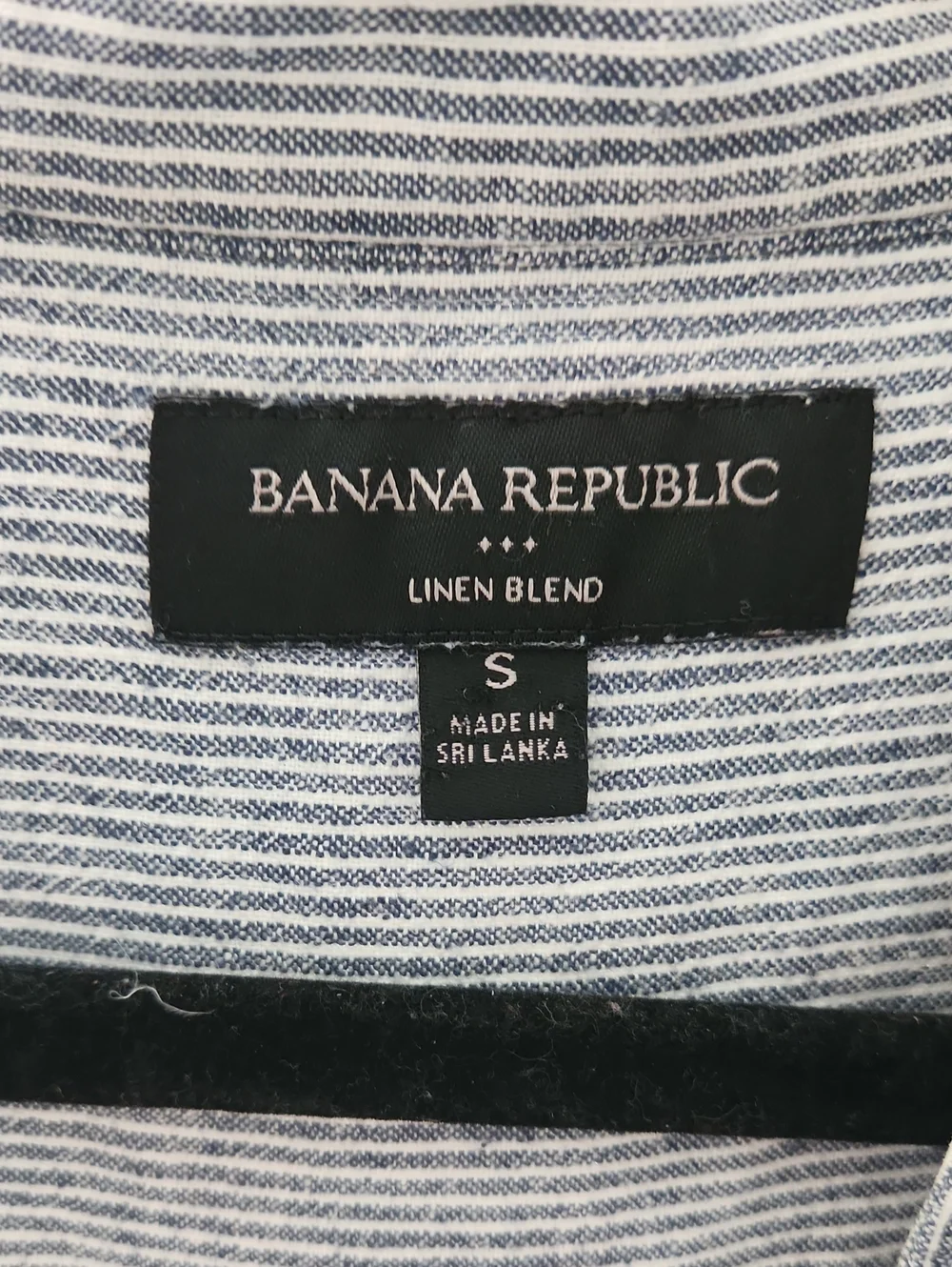 Banana Republic | Linen Shirt - White and Navy Stripes, Size Small